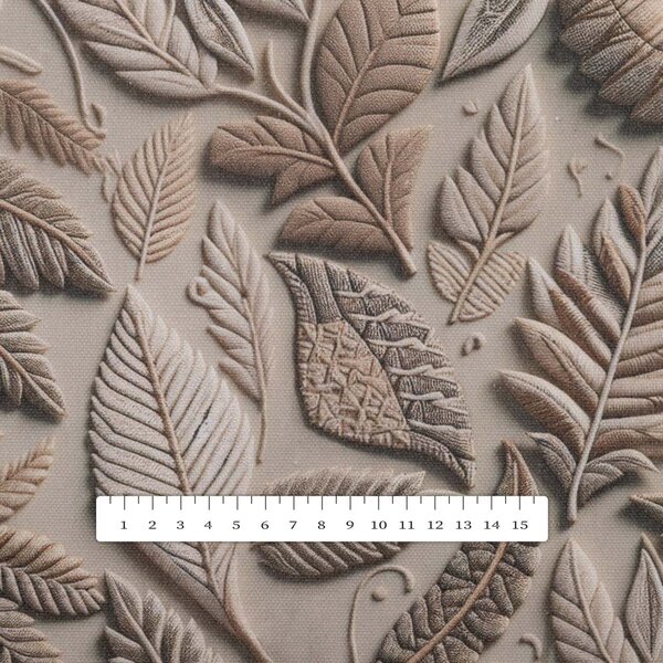 Biante Dekorační obdélníkový ubrus Terra TRA-004 3D listy na zelenošedém 50x100 cm