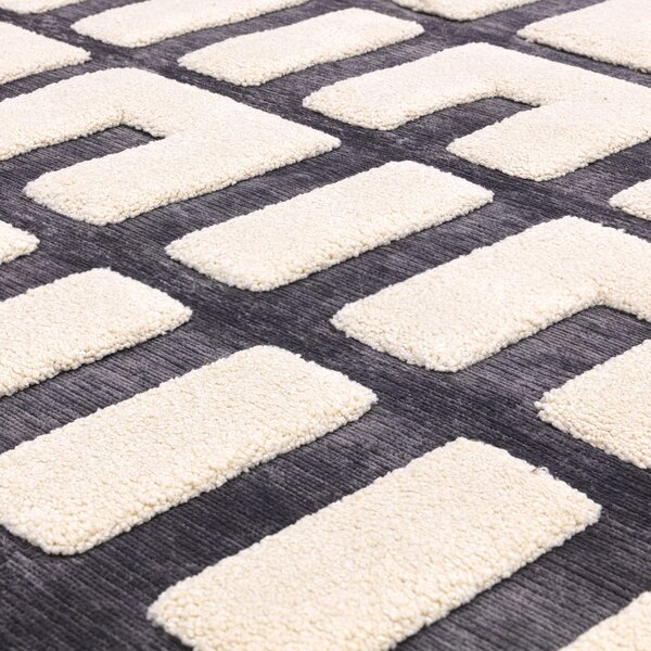 Tribeca Design Kusový koberec Baymax Charcoal Ivory Junction Rozměry: 120x170 cm
