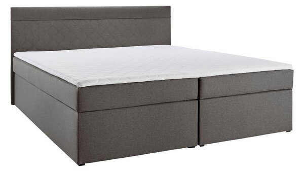 Boxspring postel s topperem Rosa, 180x200 cm, tmavě šedá