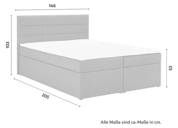 Manželská boxspring postel Lisa, 140x200, šedá
