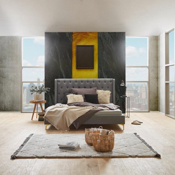 Čalouněná postel s vysokým čelem TANJA, 180x200, šedá
