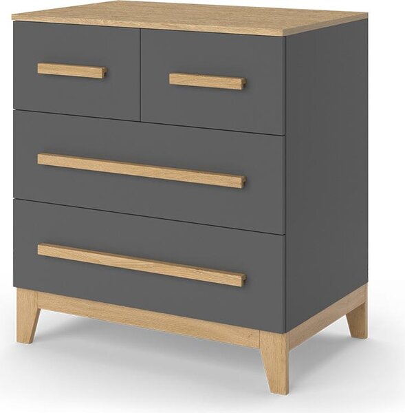 Komoda Vitalispa Malia Šedá 80 x 88 cm se 4 zásuvkami, Model 52182