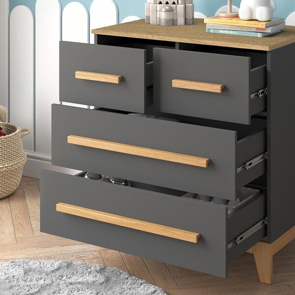 Komoda Vitalispa Malia Šedá 80 x 88 cm se 4 zásuvkami, Model 52182
