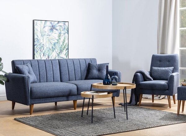 Atelier del Sofa Sedací souprava Aqua-TKM06-1048, Tmavá Modrá