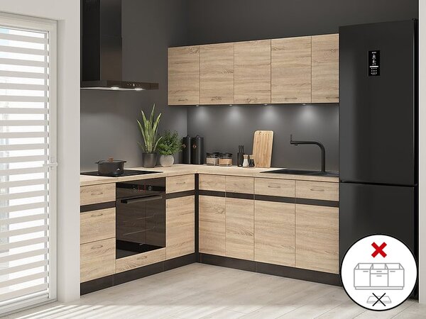 Rohová kuchyně BRW Junona Line 200 + 200 cm (wenge + dub sonoma)