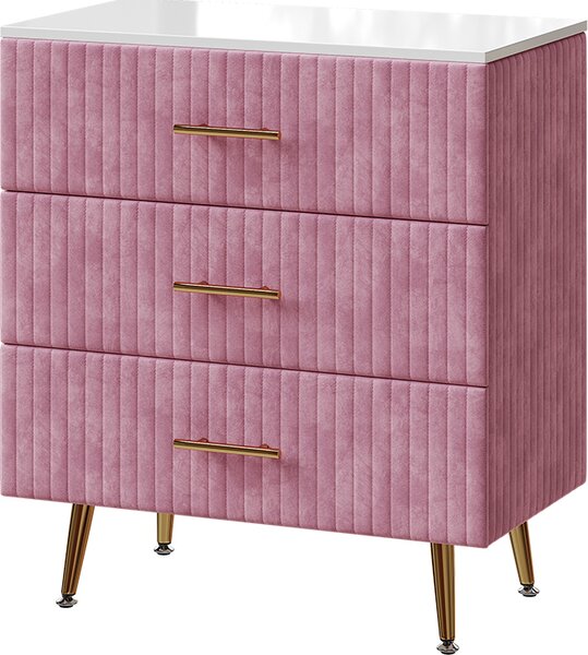 Komoda Vicco Velia Růžová 70 x 78.5 cm se 3 zásuvkami, Model 53031