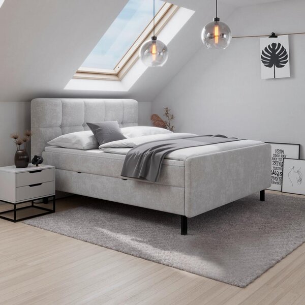 Posteľ boxspring MARBELLA 180x200, světle šedá