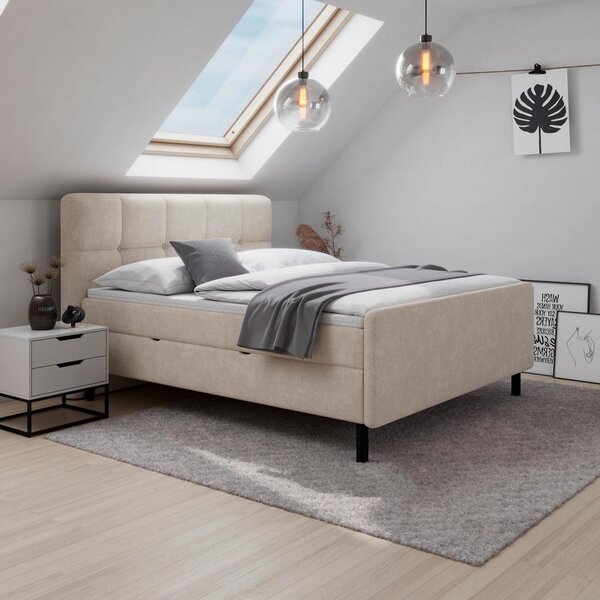 Posteľ boxspring MARBELLA 180x200, béžová