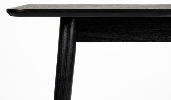 White Label Černý jasanový toaletní stolek WLL FABIO 120 x 40 cm