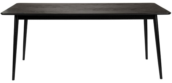White Label Černý jasanový jídelní stůl WLL FABIO 160 x 80 cm