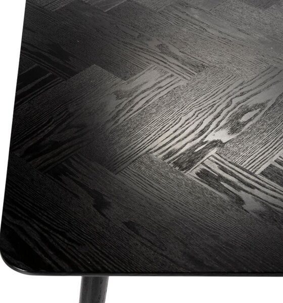 White Label Černý jasanový jídelní stůl WLL FABIO 160 x 80 cm