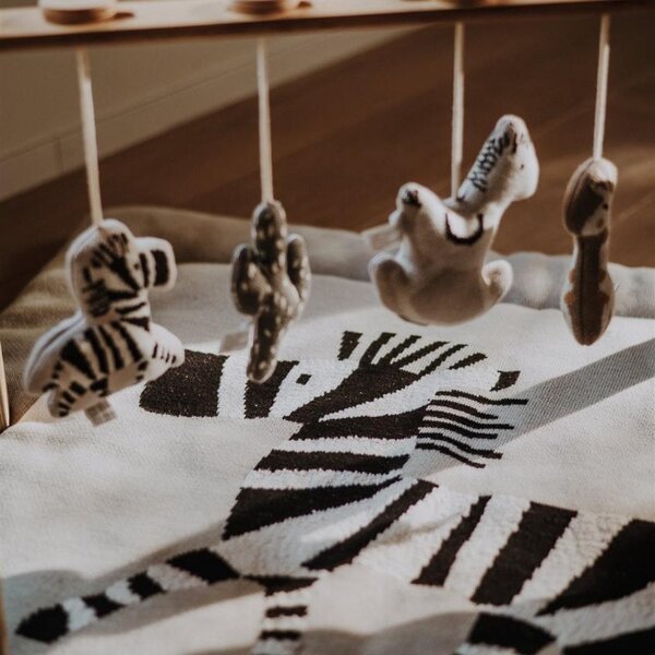 Béžová hrací deka Quax Zebra 100 x 100 cm