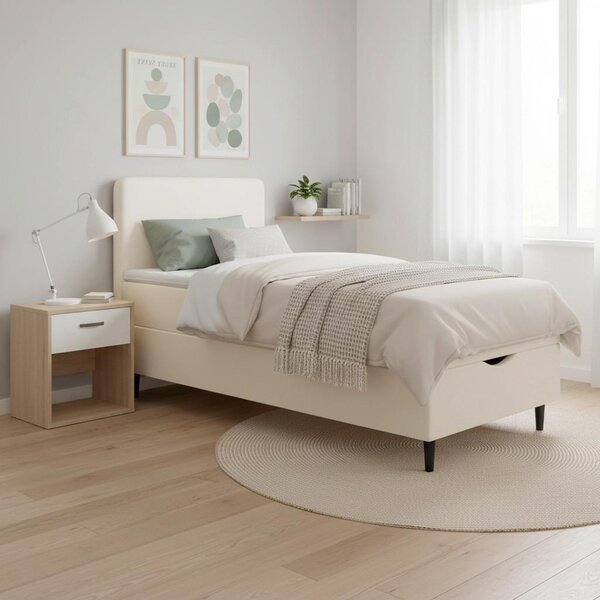 Boxspringová postel VIDA 90x200, krémová, s topperem