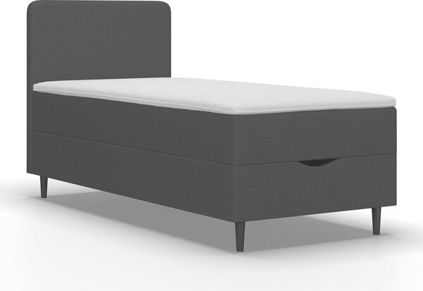 Boxspringová postel VIDA 90x200, tmavě šedá, s topperem