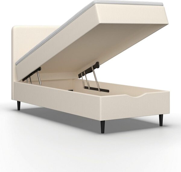 Boxspringová postel VIDA 90x200, krémová, s topperem