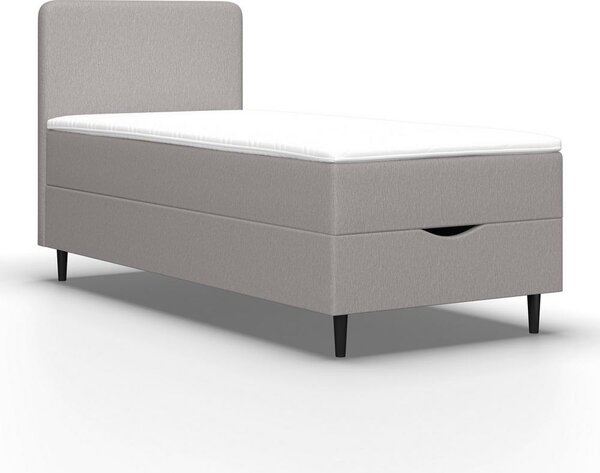 Boxspringová postel VIDA 90x200, šedá, s topperem