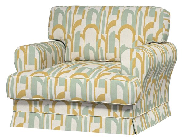 Potah na křeslo IKEA Ekeskog barva zelená látka pletený vzor, vzorované