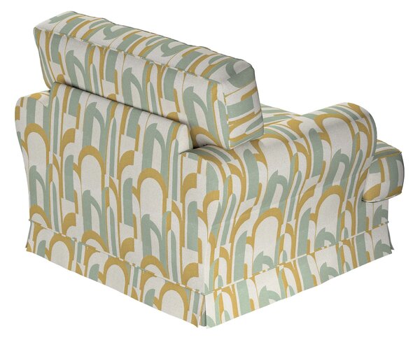 Potah na křeslo IKEA Ekeskog barva zelená látka pletený vzor, vzorované