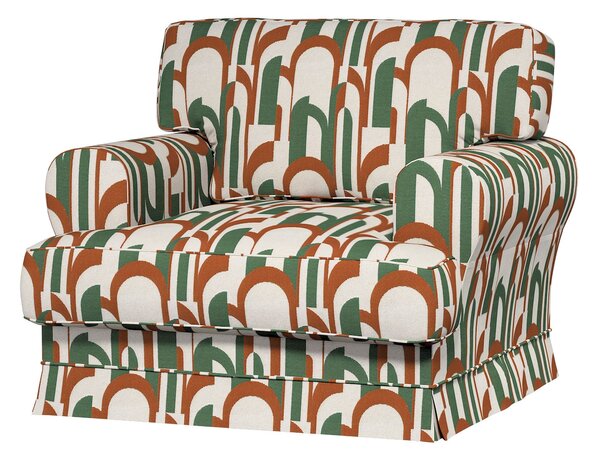 Potah na křeslo IKEA Ekeskog barva zelená látka pletený vzor, vzorované