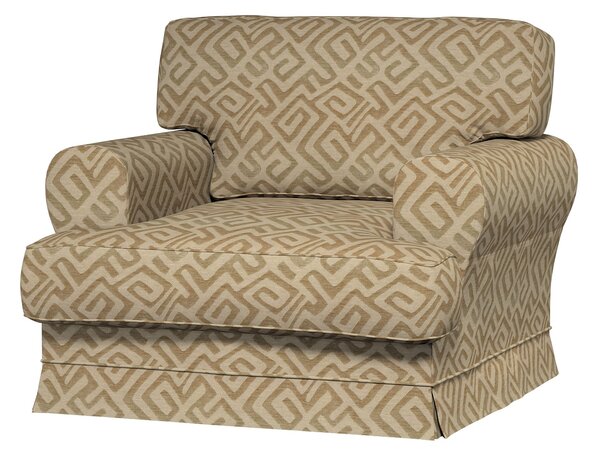 Potah na křeslo IKEA Ekeskog barva béžová látka pletený vzor, vzorované