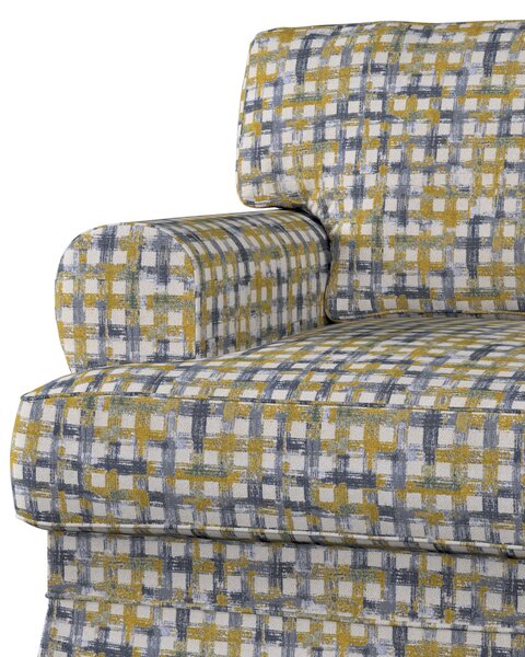 Potah na křeslo IKEA Ekeskog barva modrá látka pletený vzor, vzorované