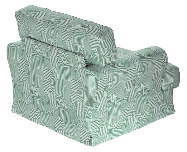 Potah na křeslo IKEA Ekeskog barva zelená látka pletený vzor, vzorované