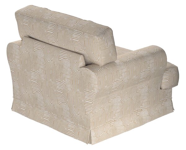 Potah na křeslo IKEA Ekeskog barva béžová látka pletený vzor, vzorované