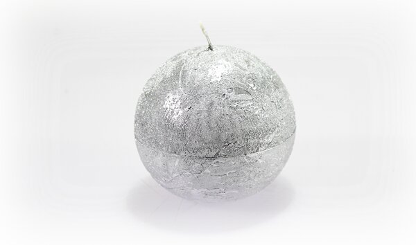 BDK-GLASS 1ks Svíčka koule 6,5cm - stříbrná