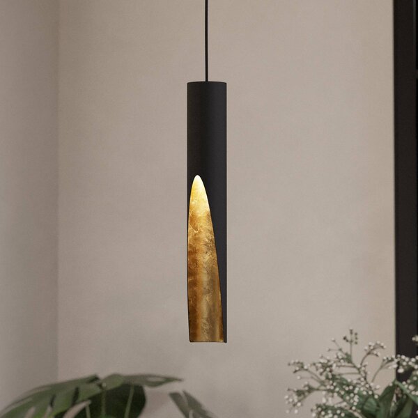 EGLO LED závěsné světlo Barbotto černá/zlatá 1 zdroj, Černá, Obývací pokoj / jídelna, kov, Moderní