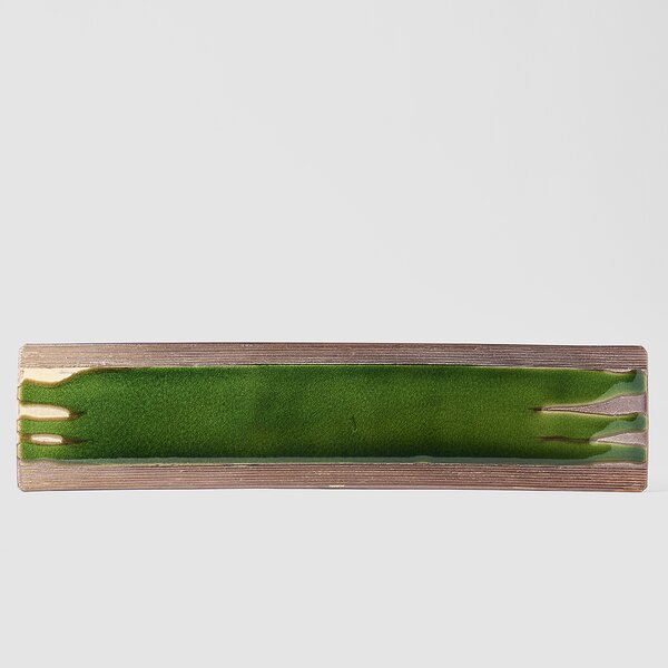 Made in Japan (MIJ) Earth Bright Green Rectangular Platter 52 x 12 cm