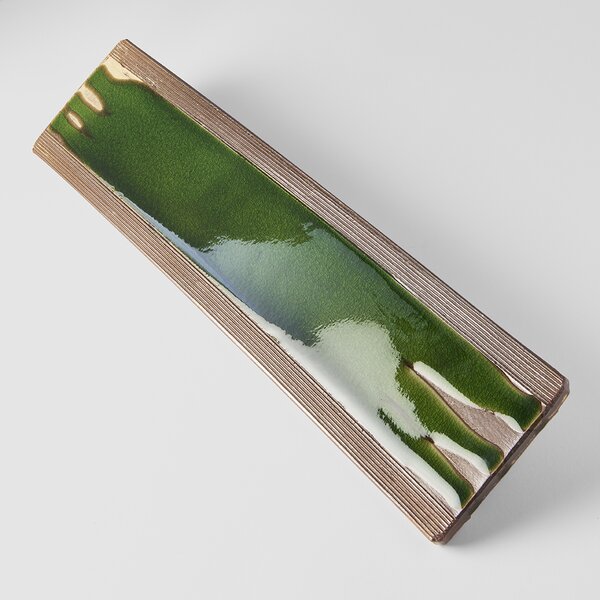Made in Japan (MIJ) Earth Bright Green Rectangular Platter 52 x 12 cm
