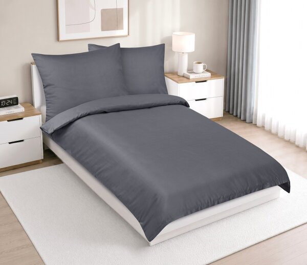 BELLATEX Povlečení bavlněné LUX Šedá 140x200, 70x90 cm