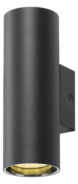 BIG WHITE SLV ASTO TUBE nástěnné přisazené svítidlo, válcové, max. 2x 10 W, černé 1006443