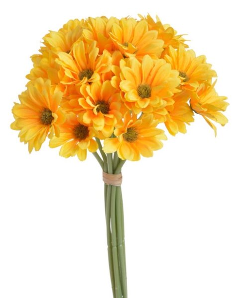 Umělá kytice kopretin 9 stonků - žlutooranžová