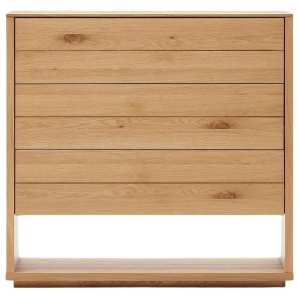 Dubová komoda Kave Home Alguema 100 x 40 cm se zásuvkami