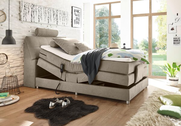POSTEL BOXSPRING, 120/200 cm, pískové barvy MID.YOU - Jednolůžkové postele, Online Only