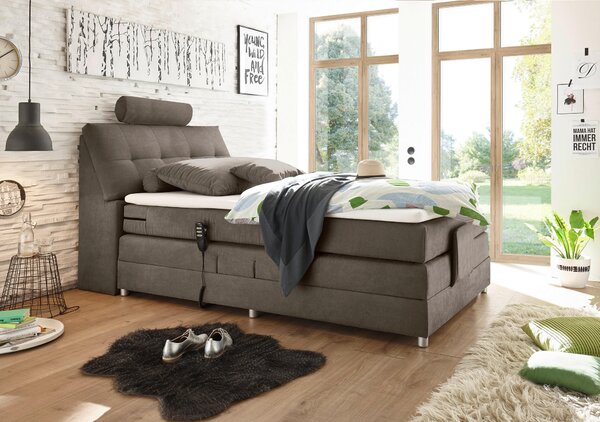 POSTEL BOXSPRING, 120/200 cm, hnědá MID.YOU - Jednolůžkové postele, Online Only