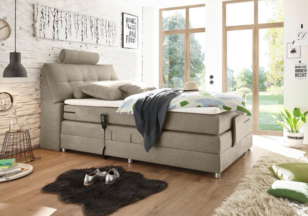 POSTEL BOXSPRING, 120/200 cm, pískové barvy MID.YOU - Jednolůžkové postele, Online Only