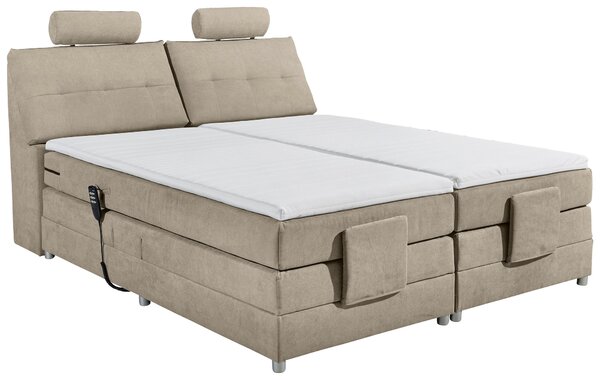 POSTEL BOXSPRING, 180/200 cm, pískové barvy MID.YOU - Manželské postele, Online Only