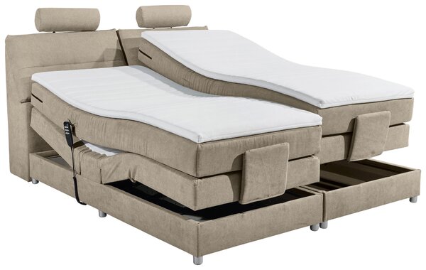 POSTEL BOXSPRING, 180/200 cm, pískové barvy MID.YOU - Manželské postele, Online Only