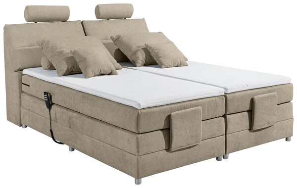 POSTEL BOXSPRING, 180/200 cm, pískové barvy MID.YOU - Manželské postele, Online Only