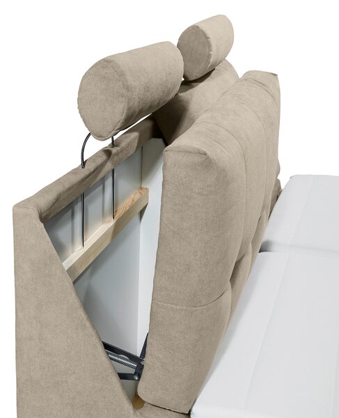 POSTEL BOXSPRING, 180/200 cm, pískové barvy MID.YOU - Manželské postele, Online Only
