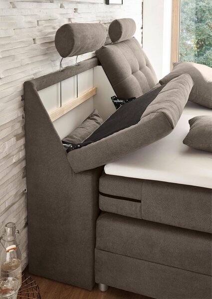 POSTEL BOXSPRING, 180/200 cm, hnědá MID.YOU - Manželské postele, Online Only