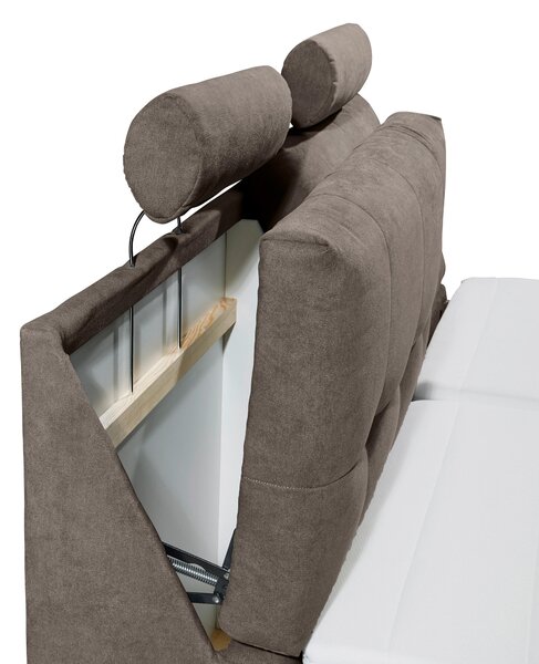 POSTEL BOXSPRING, 180/200 cm, hnědá MID.YOU - Manželské postele, Online Only