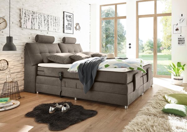POSTEL BOXSPRING, 180/200 cm, hnědá MID.YOU - Manželské postele, Online Only