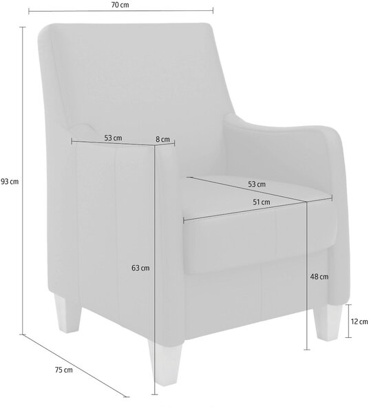 KŘESLO, kůže, bílá Sit & More - Online Only křesla & taburety, Online Only