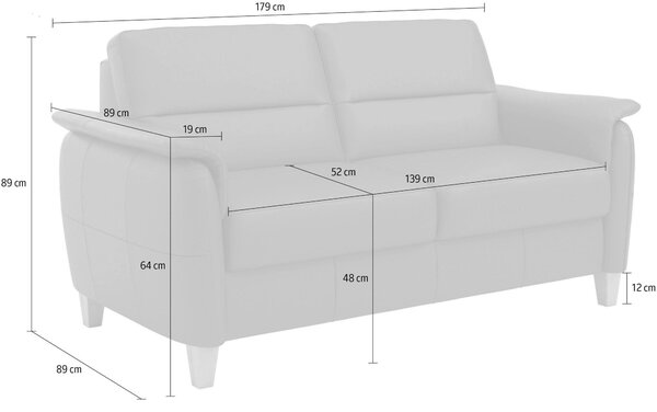 TŘÍMÍSTNÁ POHOVKA, červená, pravá kůže Sit & More - Pohovky, Online Only