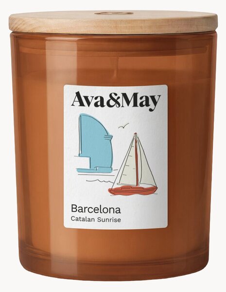 Vonná svíčka Barcelona (malina, bílý jasmín a cukrová vata)