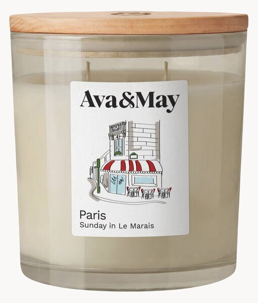 Velká vonná svíčka Paris (bergamot, jasmín a růže)