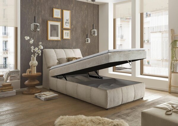 AMERICKÁ POSTEL, 120/200 cm, béžová MID.YOU - Postele s úložným prostorem, Online Only